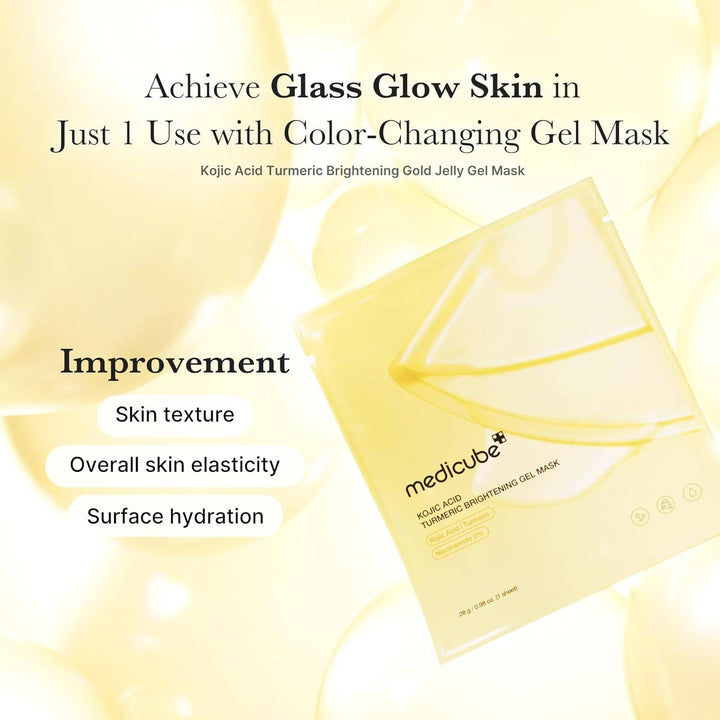 Medicube Sheet Mask-Kojic Acid Turmeric Brightening Gold Jelly Gel Single Mask