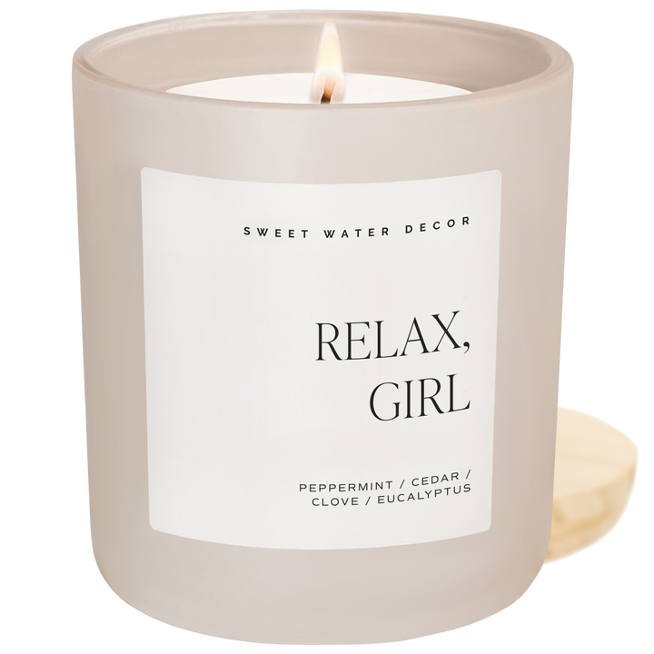 Relax, Girl 15 oz Soy Candle, Matte Jar
