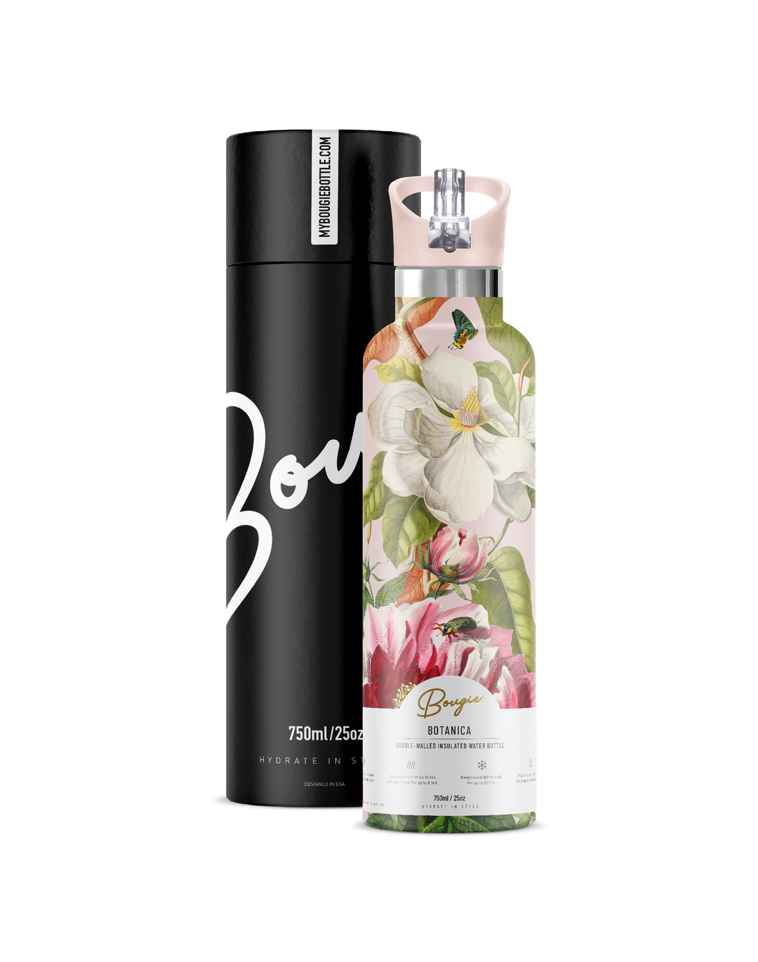 BOTANICA  Vintage Floral | 25 oz Insulated Water Bottle