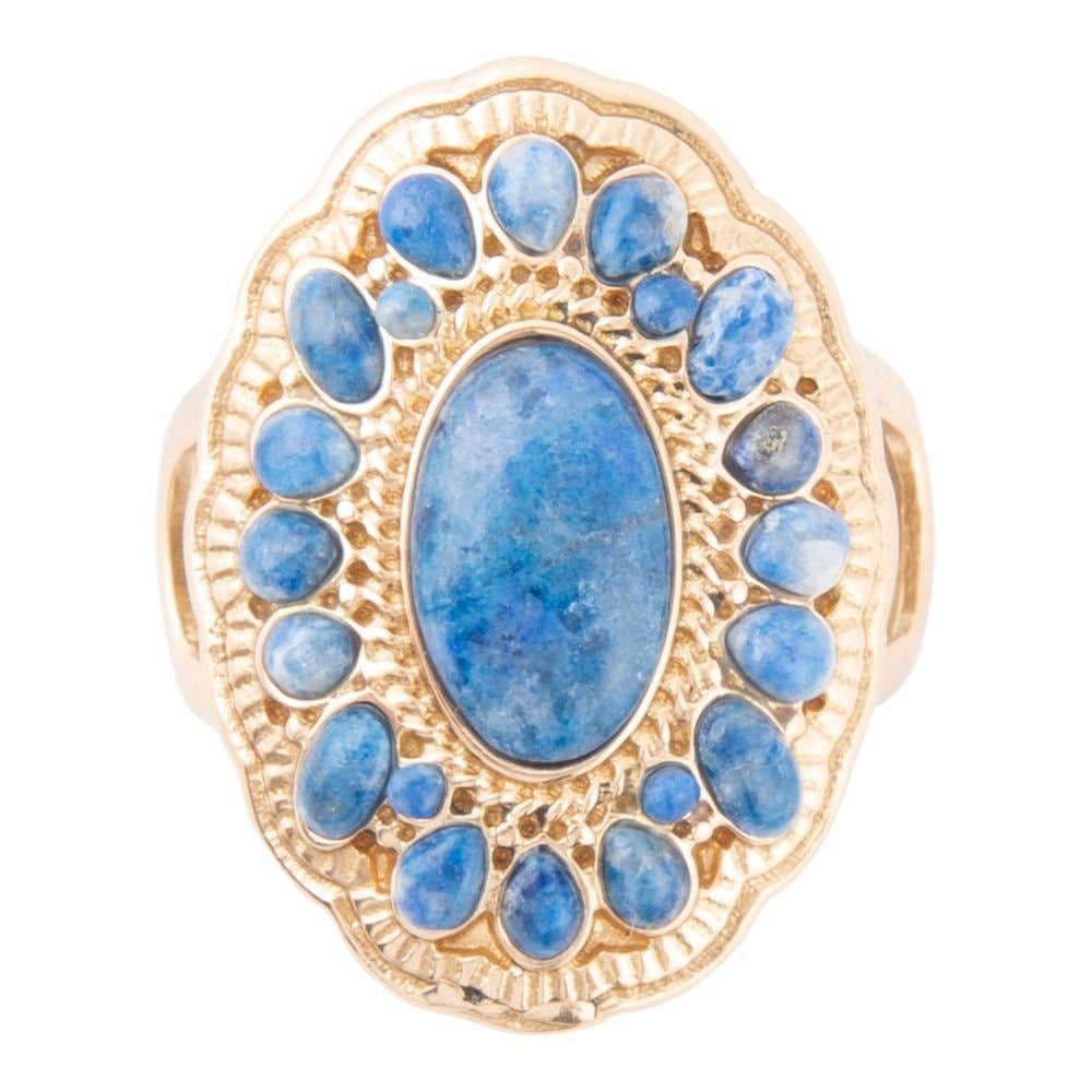 Ring-Concho Denim Blue Lapis Golden