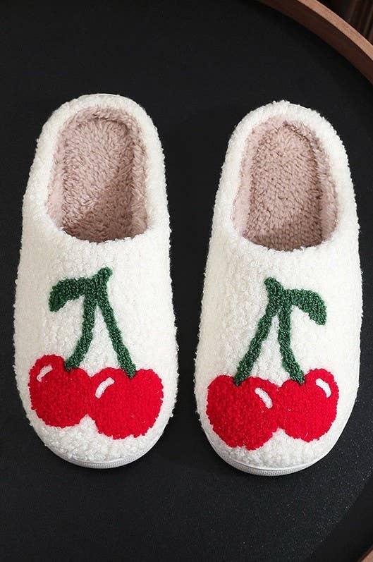 Fuzzy Slippers-Cherry