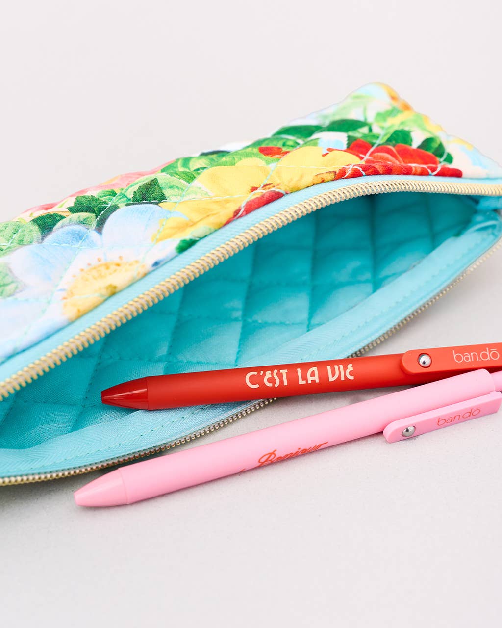 Quilted Pencil Pouch, Oil Paint Floral