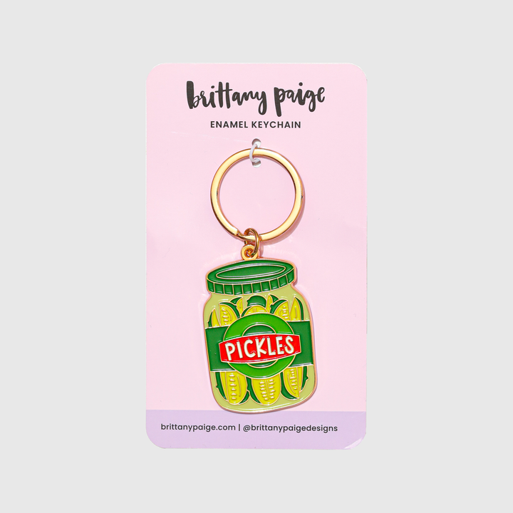Enamel Keychain-Pickle Jar