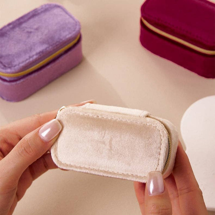 Travel Mini Velvet Jewelry Organizer Box