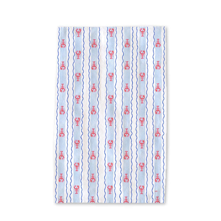 Tea Towel-Lobster Striped Coastal Summer