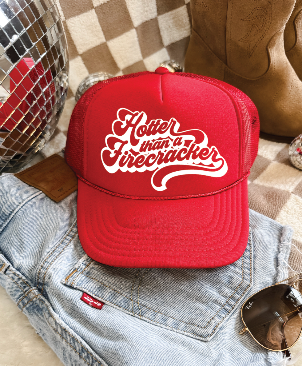 Solid Red Foam Otto Trucker-Hotter Than A Firecracker