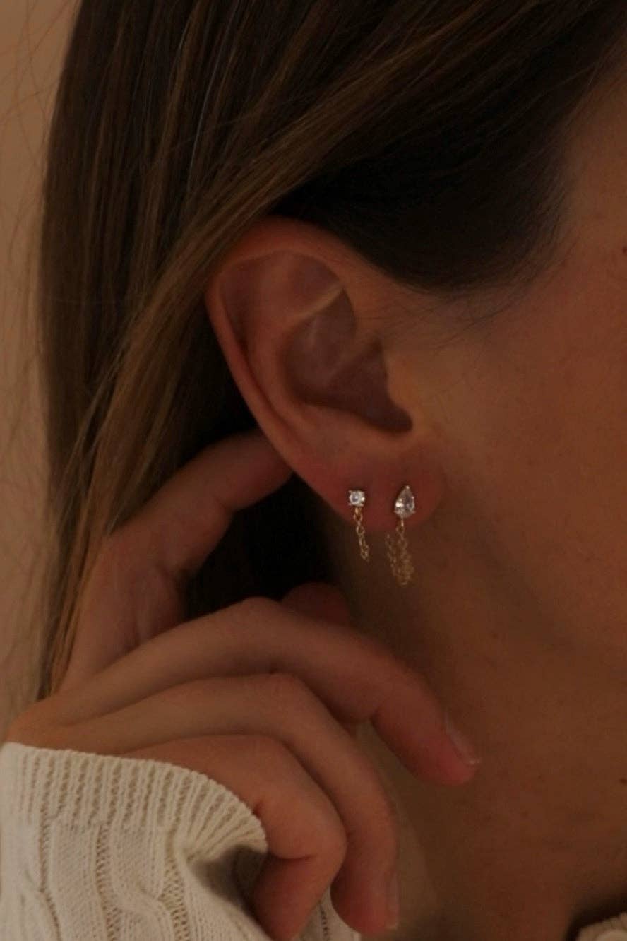 E1769 Gold Earrings-Noelle Chain Wrap