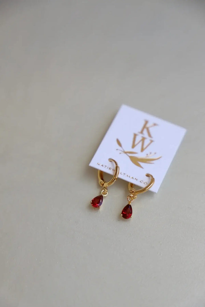DISCONTINUED E1590 Gold Earrings-Birthstone Teardrop