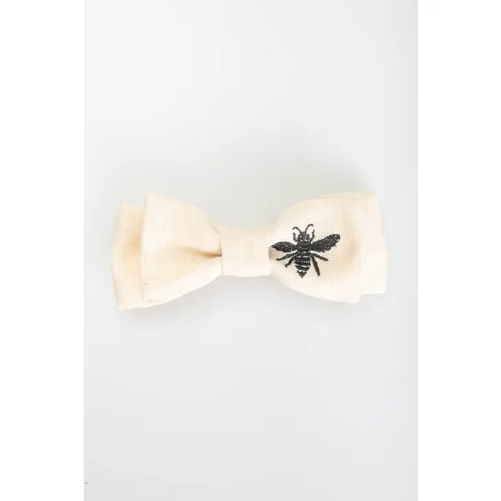 Celeste Embroidered Bow Barrette