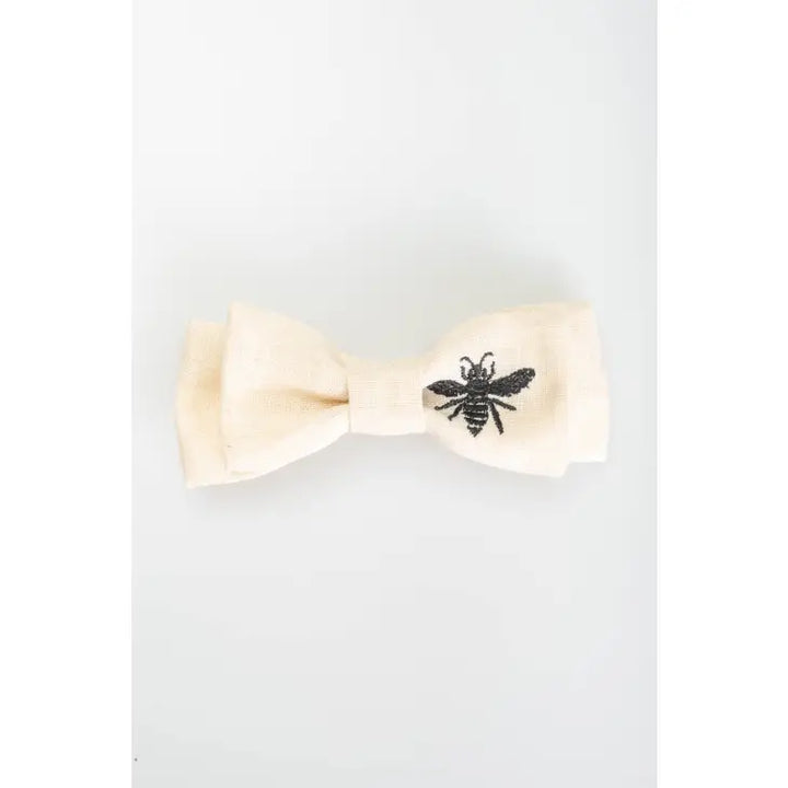Celeste Embroidered Bow Barrette