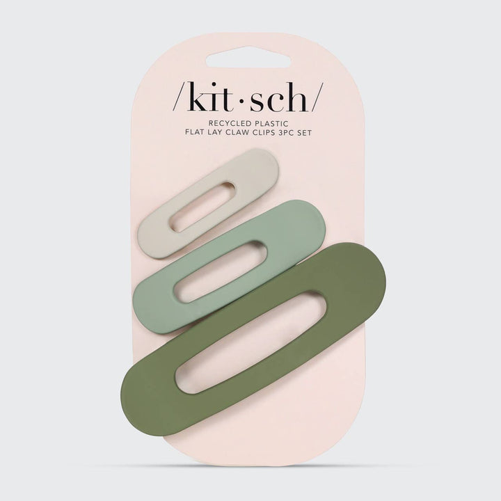 Recycled Plastic Matte Flat Lay Claw Clip 3pc